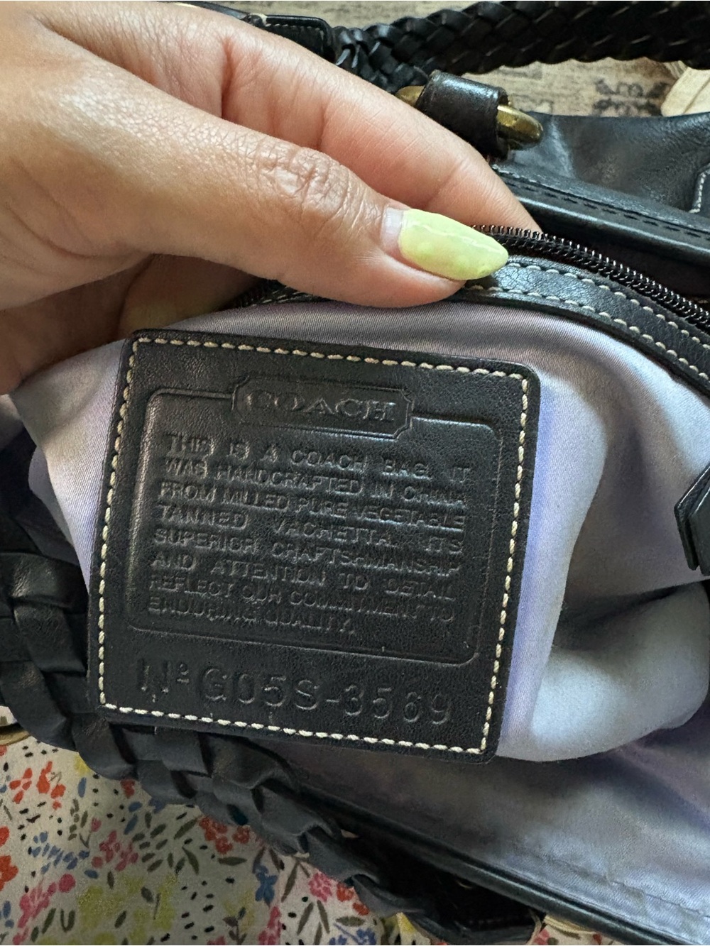 COACH Y2K BLACK VACHETTA LEATHER LG DAPHNE DOCTOR SATCHEL TOTE BAG 3569 black - Picture 14 of 16
